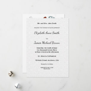 Wedding Invitations   Elegant Floral Dragon Design