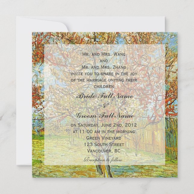 Wedding invitations from bride and groom's parents (Front)