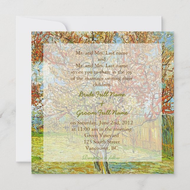 Wedding invitations from bride and groom's parents (Front)