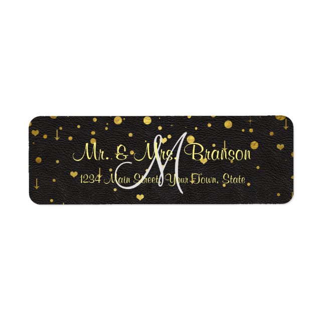 Wedding Invitations | Gold Confetti Monogram (Front)