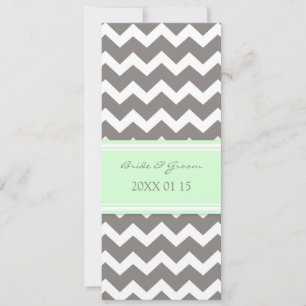 Wedding Invitations Grey Mint Chevron