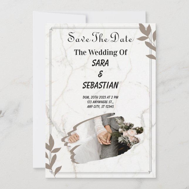 Wedding invitations | heart effect love story   (Front)