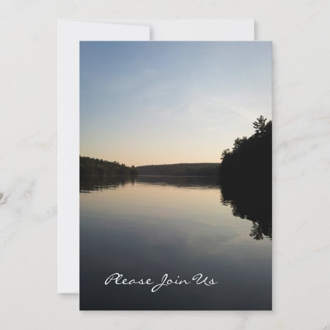 Wedding Invitations Lake at Sunset (Front)