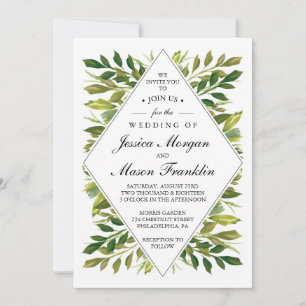 Wedding Invitations - Simple Greens Wedding Invite