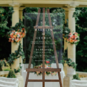 Wedding Invitations Simple Template Minimalist Acrylic Sign