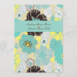 Wedding Invitations ~ summer florals blue poppies