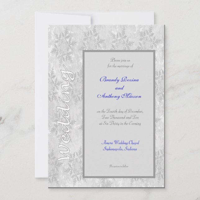 Wedding Invitations winter snowflakes Imprint (Front)