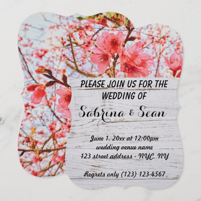 Wedding Invite Blended Half and Half Design (Front/Back)