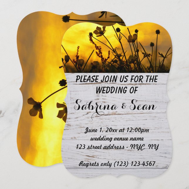 Wedding Invite Blended Half and Half Design (Front/Back)