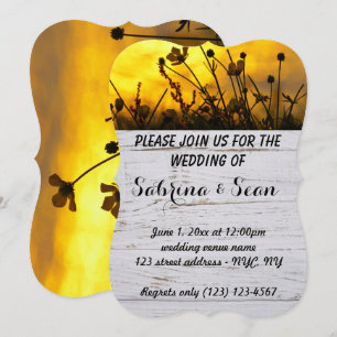 Wedding Invite Blended Half and Half Design