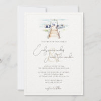Wedding Invite - Boardwalk Ceremony in Watercolor
