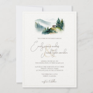Wedding Invite - Cabin in Watercolor