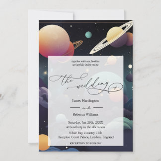 Wedding invite design of Galactic Dreams