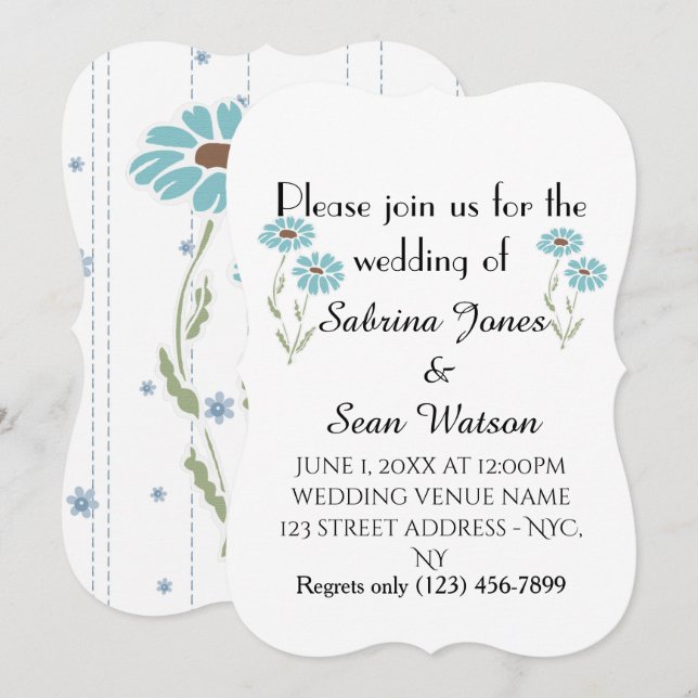 Wedding Invite Flora Personalise Destiny Destiny'S (Front/Back)