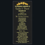 Wedding Invite | Gold Fall Foliage Leather Program<br><div class="desc">Unique Design featuring gold fall leaves on a black leather background. It will give an unique touch to your fall wedding style. Be different! Personalise with your own information. If you need to move the text, or change the size, font, or colour, click Customise It tool. Matching Wedding invitation, Save...</div>