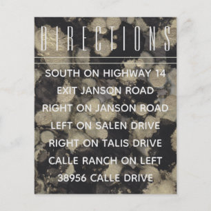 Wedding Invite Insert Card Shades of Gold N Black