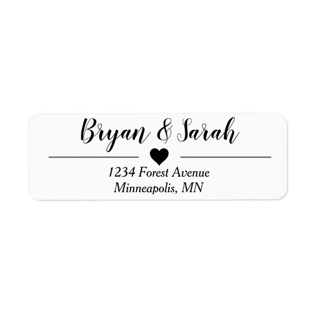 Wedding Invite Return Address Labels (Front)