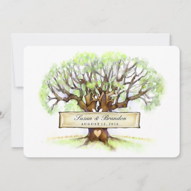 Wedding Invite The Love Tree Together with Family (Front)