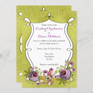 Wedding Invite   Whimsical Watercolor Florals