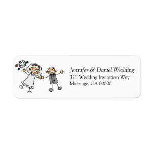 Wedding Invites Envelopes Simple Cute Bride Groom