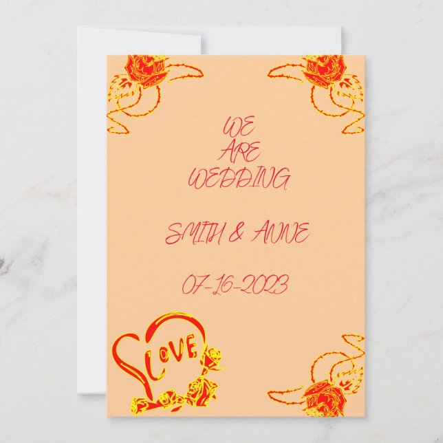 WEDDING INVITIATION ROSE  INVITATION (Front)