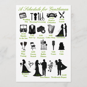 Wedding Itenerary Schedule for Groomsmen Programme