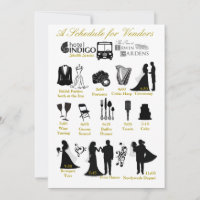 Wedding Itenerary Schedule for Vendors