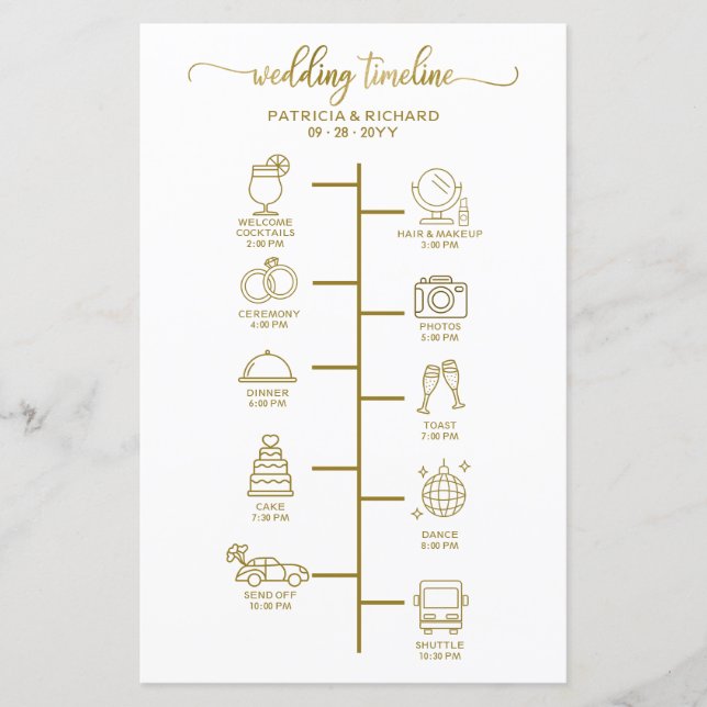 Wedding Itinerary Cocktail - Icon Wedding Welcome  (Front)