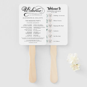 Wedding Itinerary Cocktail - Icon Wedding Welcome  Hand Fan