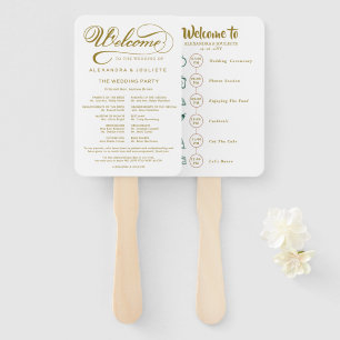 Wedding Itinerary Cocktail - Icon Wedding Welcome  Hand Fan