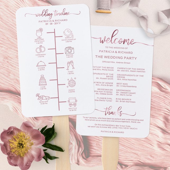 Wedding Itinerary Cocktail - Icon Wedding Welcome  Hand Fan (Creator Uploaded)