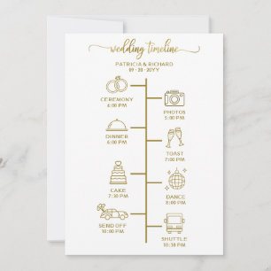 Wedding Itinerary Icon Chic Script Wedding Program Thank You Card