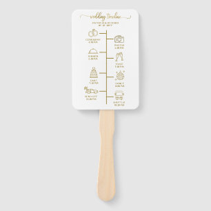 Wedding Itinerary Icon Chic Script Wedding Welcome Hand Fan