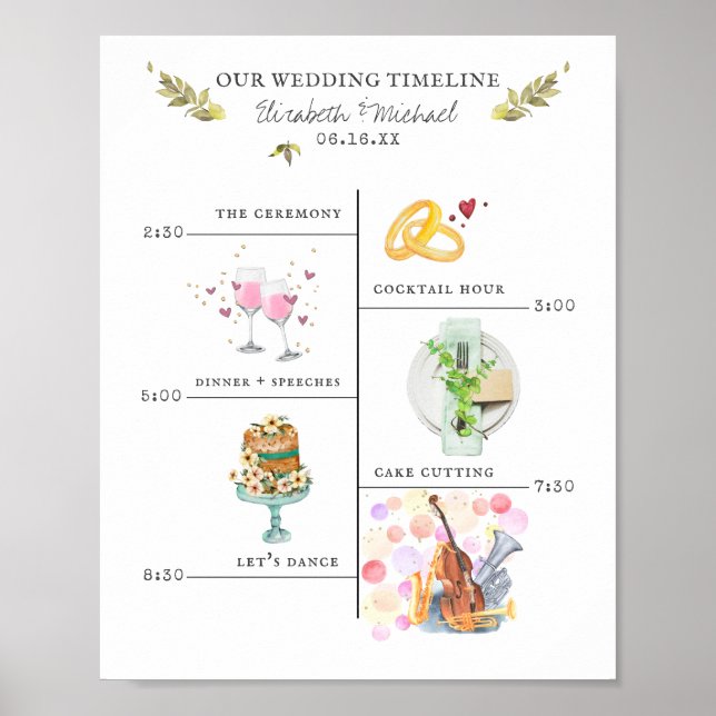 Wedding Itinerary Schedule Welcome Sign (Front)