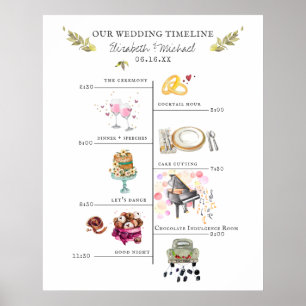 Wedding Itinerary Schedule Welcome Sign