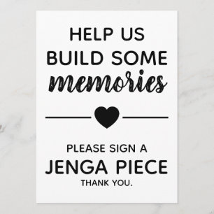 Wedding Jenga Guest Book Sign Invitation