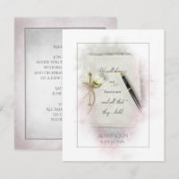 wedding journal with fountain pen and daisy
