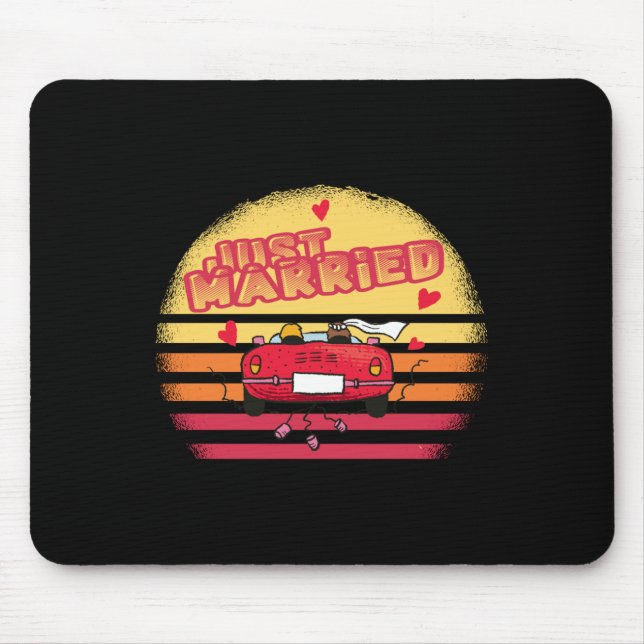 Wedding Just Married Bride Groom Married Long Slee Mouse Pad (Front)