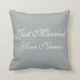 Wedding Just Married Cotton Throw Pillow Customise