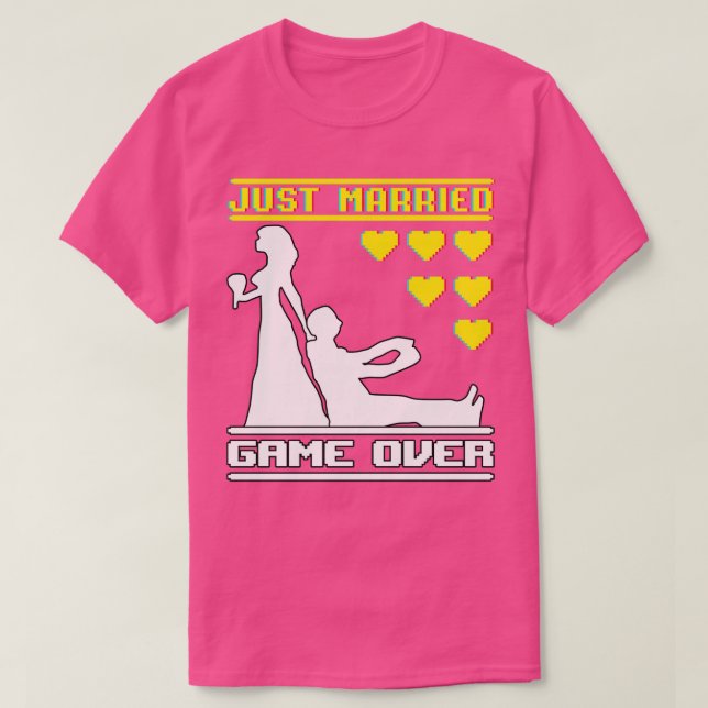 Wedding Just Married Game Over T-Shirt (Design Front)