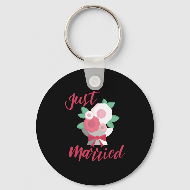 Wedding Just Married Key Ring (Front)