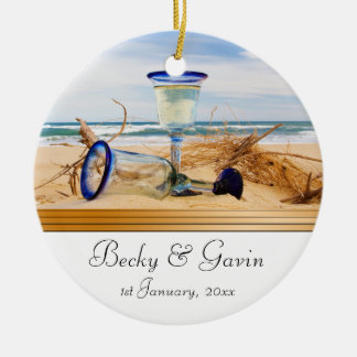 Wedding Keepsake Beach Wedding Ceramic Tree Decoration