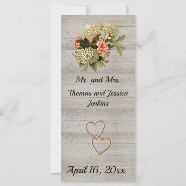 Wedding Keepsake Favour with Rustic Charm (Front)