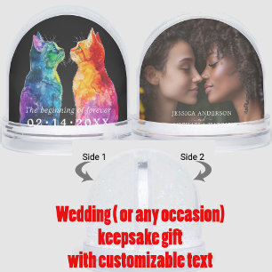 Wedding keepsake Purrfectly Yours: A Rainbow Love Snowglobe