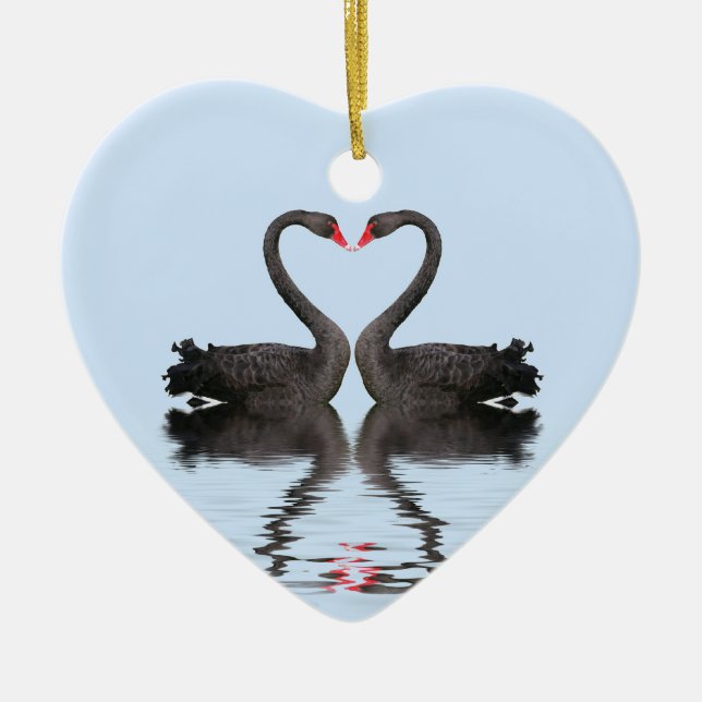 Wedding Keepsake Romancing Swans Wedding Set Ceramic Tree Decoration (Front)