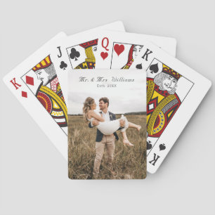 Wedding Keepsake Script Personalised Photo  Playing Cards