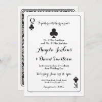 Wedding King Queen Ace Clubs Playing Card Invite