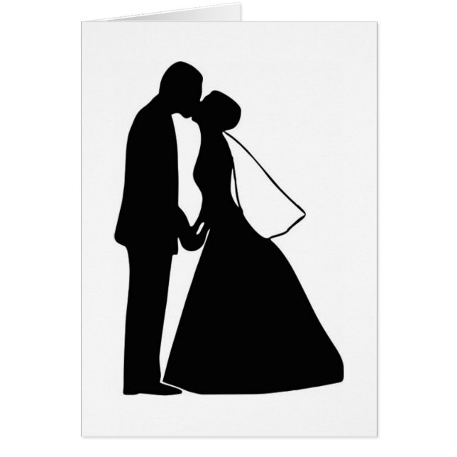 Wedding kiss bride and groom silhouette (Front)