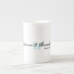 Wedding Label 016 Bone China Mug<br><div class="desc">Fully customizable wedding water bottle label. All elements can be changed.</div>