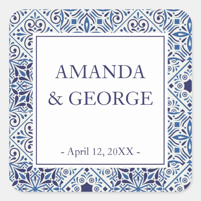 Wedding label pastel hydrangea and flowers (Front)